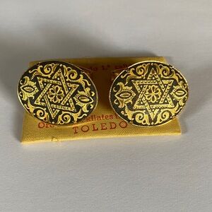 Toledo Gold and Black Star Cufflinks